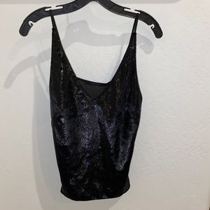 NWT- J Brand Black shimmery velvet black Cami